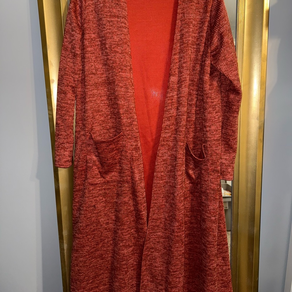 Women's Red Long Cardigan Sarah Lularoe